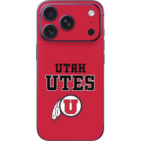 University of Utah Utes Text on Red iPhone 17 Pro Max Skin