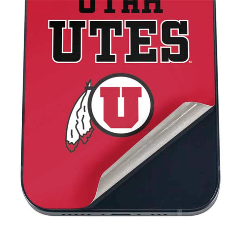 University of Utah Utes Text on Red iPhone 17 Pro Max Skin
