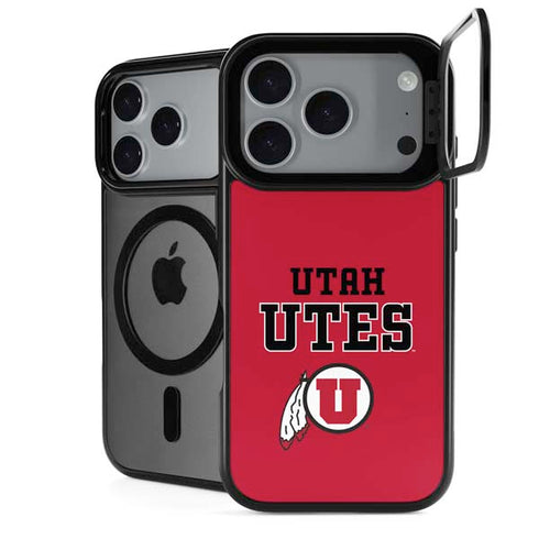 University of Utah Utes Text on Red iPhone 18 Pro Kickstand Case