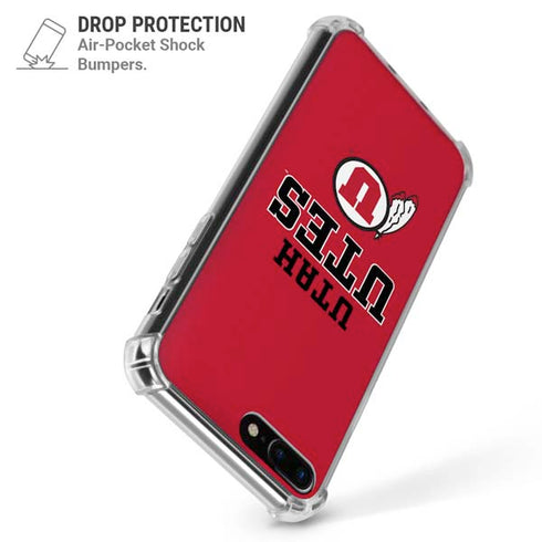 University of Utah Utes Text on Red iPhone 7/8 Plus Clear Case