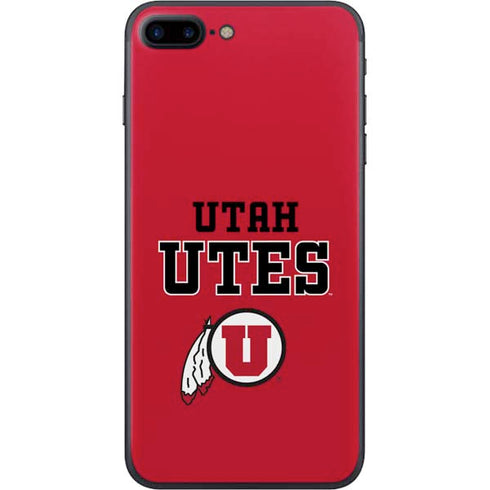 Utah Utes Text on Red iPhone 8 Plus Skin