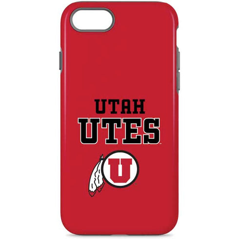 Utah Utes Text on Red iPhone 8 Pro Case