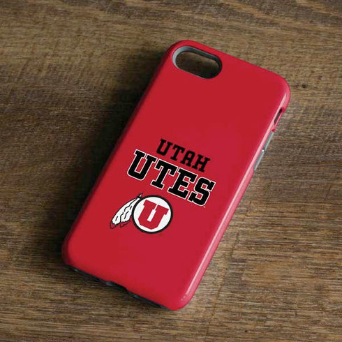 Utah Utes Text on Red iPhone 8 Pro Case