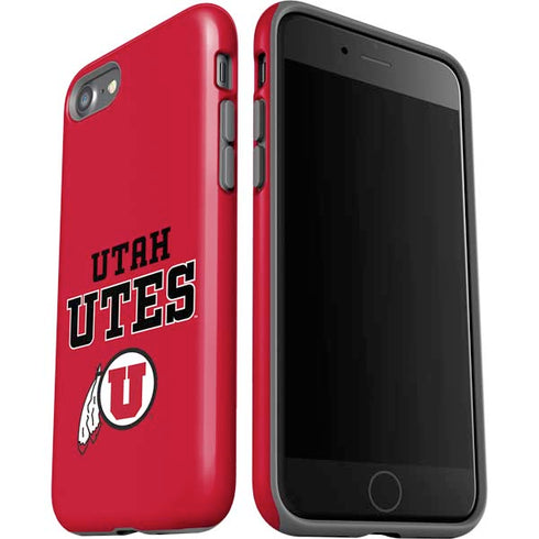 Utah Utes Text on Red iPhone SE (2nd & 3rd Gen) Pro Case