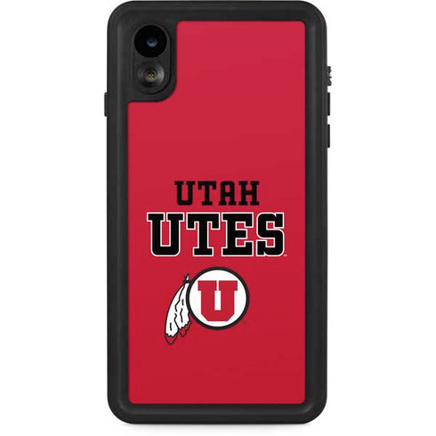University of Utah Utes Text on Red iPhone Cases