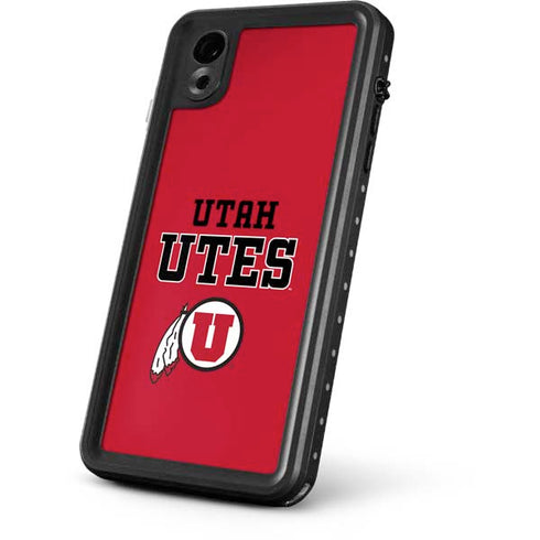 Utah Utes Text on Red iPhone XR Waterproof Case