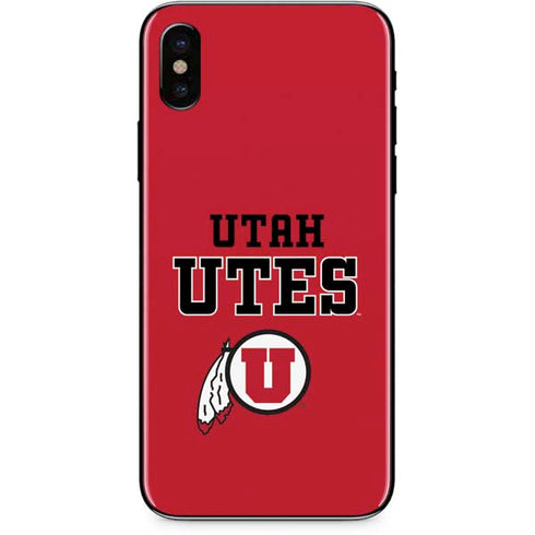 Utah Utes Text on Red iPhone XS Max Skin