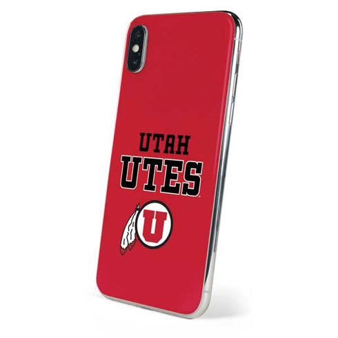 Utah Utes Text on Red iPhone XS Max Skin