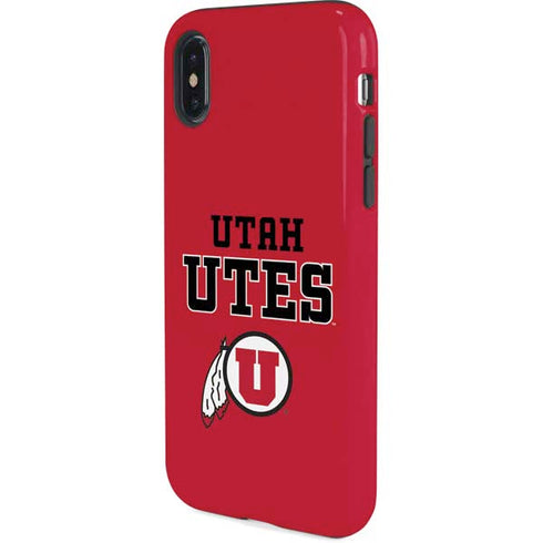 Utah Utes Text on Red iPhone XS Pro Case