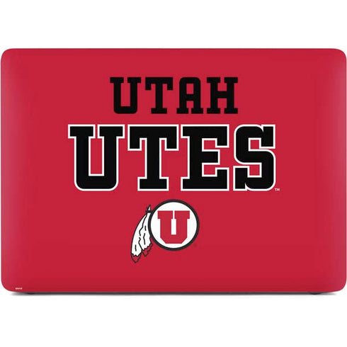 University of Utah Utes Text on Red Apple MacBook Air Skin