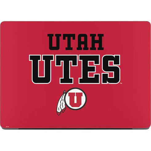 University of Utah Utes Text on Red Apple MacBook Pro 14-inch Skin