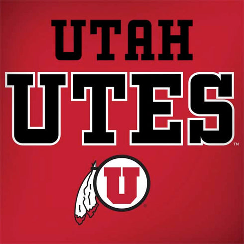 University of Utah Utes Text on Red MacBook Skins