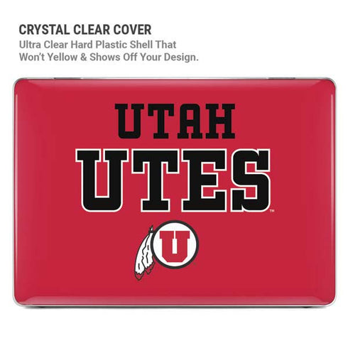 Utah Utes Text on Red MacBook Pro 16in (2019-20) Case plus Skin