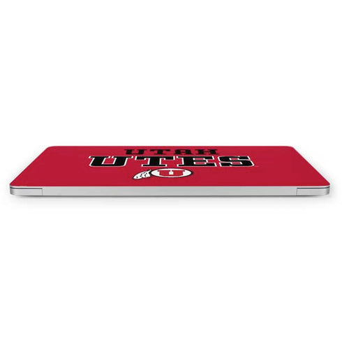 University of Utah Utes Text on Red Apple MacBook Pro 16-inch Skin