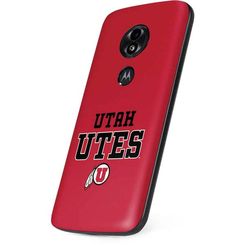 Utah Utes Text on Red Moto E5 Play Skin