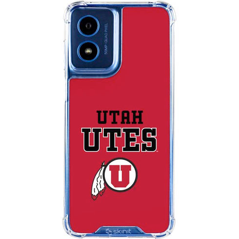 University of Utah Utes Text on Red Moto G 5G (2024) Clear Case