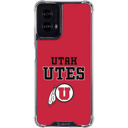 University of Utah Utes Text on Red Moto G Power 5G (2024) Clear Case