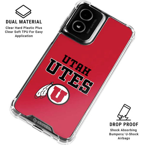 University of Utah Utes Text on Red Moto G Power 5G (2024) Clear Case
