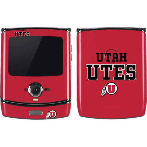 Utah Utes Text on Red Motorola RAZR Skin