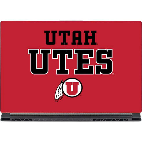 Utah Utes Text on Red MSI GS65 Stealth Laptop Skin
