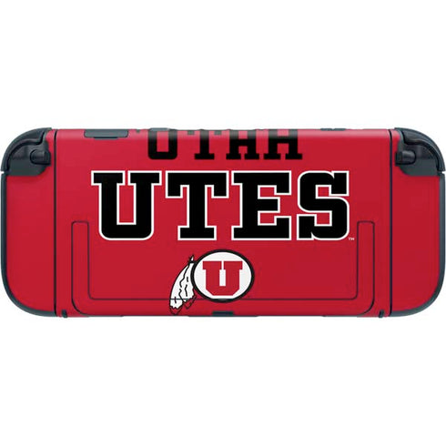 University of Utah Utes Text on Red Nintendo Switch 2 (2025) with Joy-Con Skin