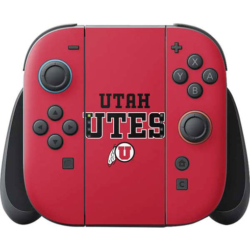 University of Utah Utes Text on Red Nintendo Switch 2 (2025) Joy-Con Controller Skin