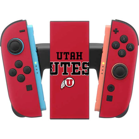University of Utah Utes Text on Red Nintendo Switch 2 (2025) Joy-Con Controller Skin