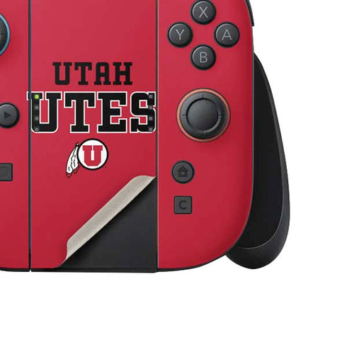 University of Utah Utes Text on Red Nintendo Switch 2 (2025) Joy-Con Controller Skin
