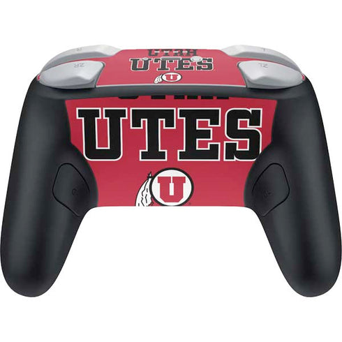 University of Utah Utes Text on Red Nintendo Switch 2 (2025) Pro Controller Skin