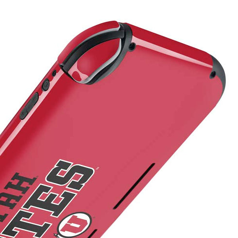 University of Utah Utes Text on Red Nintendo Switch Lite Skin