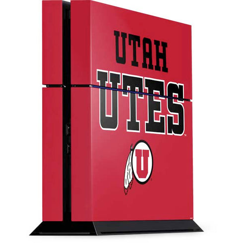 University of Utah Utes Text on Red PlayStation PS4 Skins