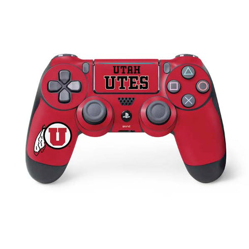 Utah Utes Text on Red PS4 Pro/Slim Controller Skin