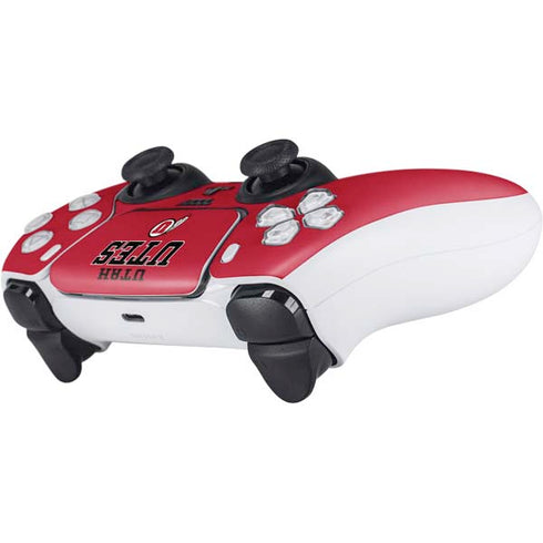 Utah Utes Text on Red PS5 Controller Skin