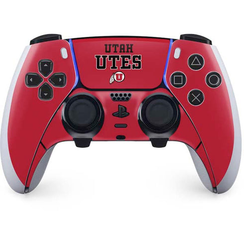 University of Utah Utes Text on Red PlayStation PS5 Skins