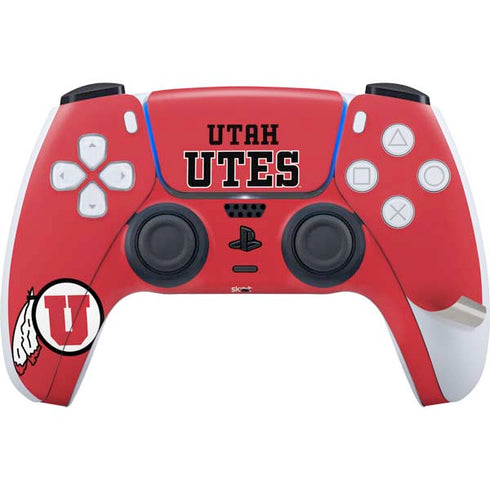 University of Utah Utes Text on Red PS5 Pro Bundle Skin