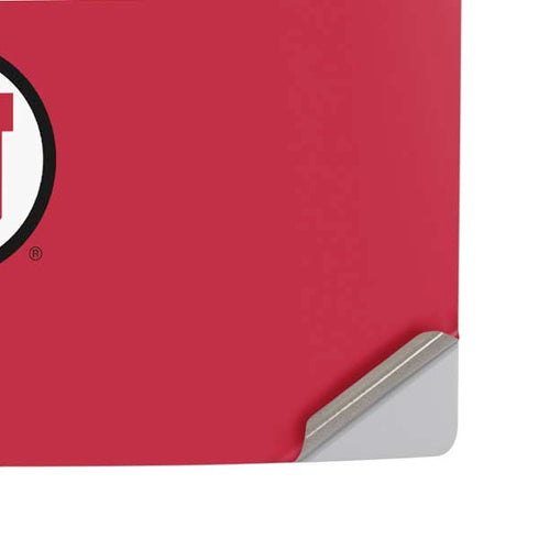 University of Utah Utes Text on Red PS5 Pro Disk Console Skin