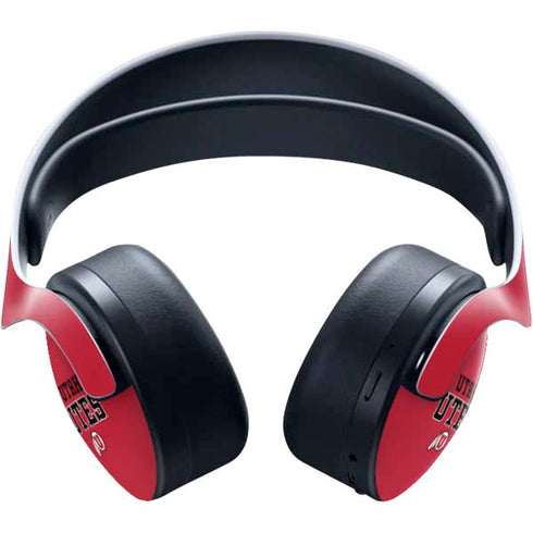 Utah Utes Text on Red PULSE 3D Wireless Headset for PS5 Skin