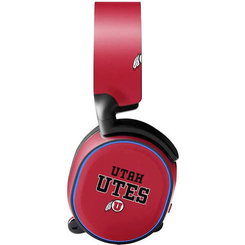Utah Utes Text on Red SteelSeries Arctis 5 Skin