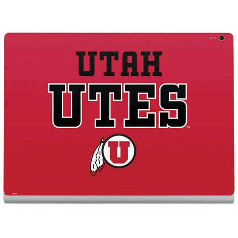 Utah Utes Text on Red Surface Book 2 13.5in Skin