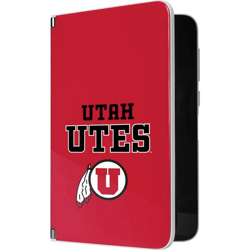 Utah Utes Text on Red Surface Duo Skin