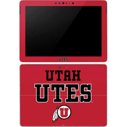 Utah Utes Text on Red Surface Go Skin