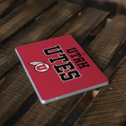 Utah Utes Text on Red Surface Go Skin