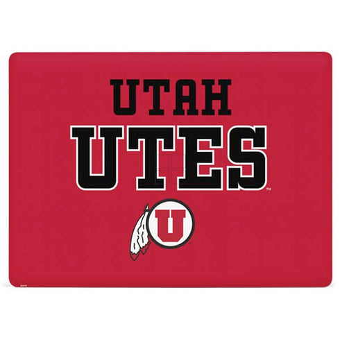 Utah Utes Text on Red Surface Laptop 2 Skin