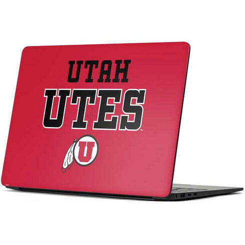 University of Utah Utes Text on Red Surface Laptop 7 13.8in Skin