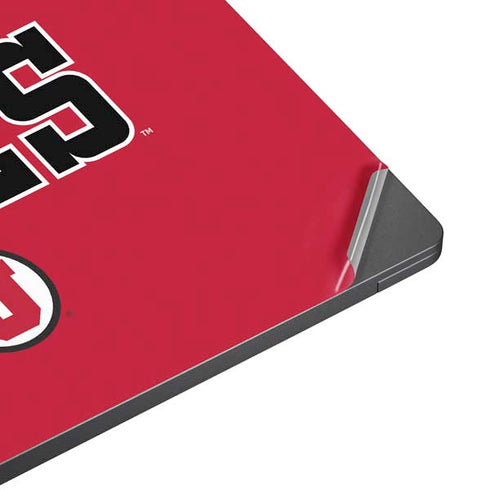 University of Utah Utes Text on Red Surface Laptop 7 15in Skin