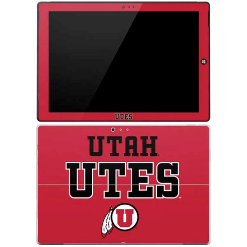 Utah Utes Text on Red Surface Pro 3 Skin