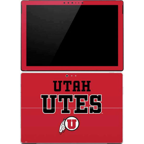 Utah Utes Text on Red Surface Pro 4 Skin