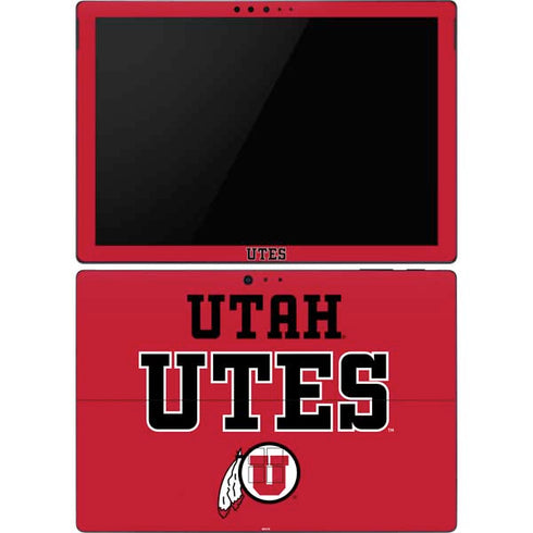 Utah Utes Text on Red Surface Pro 6 Skin