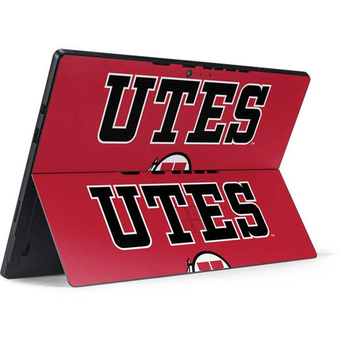 Utah Utes Text on Red Surface Pro 6 Skin