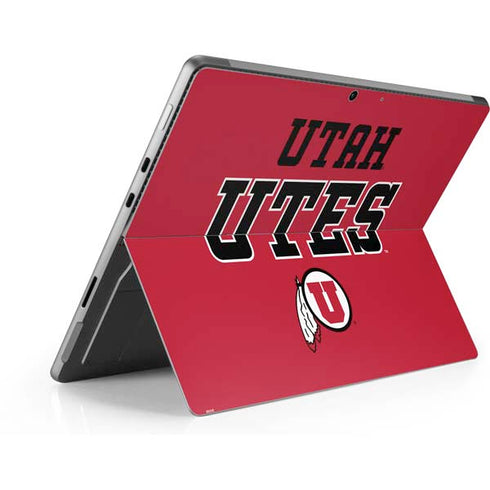Utah Utes Text on Red Surface Pro 8 Skin